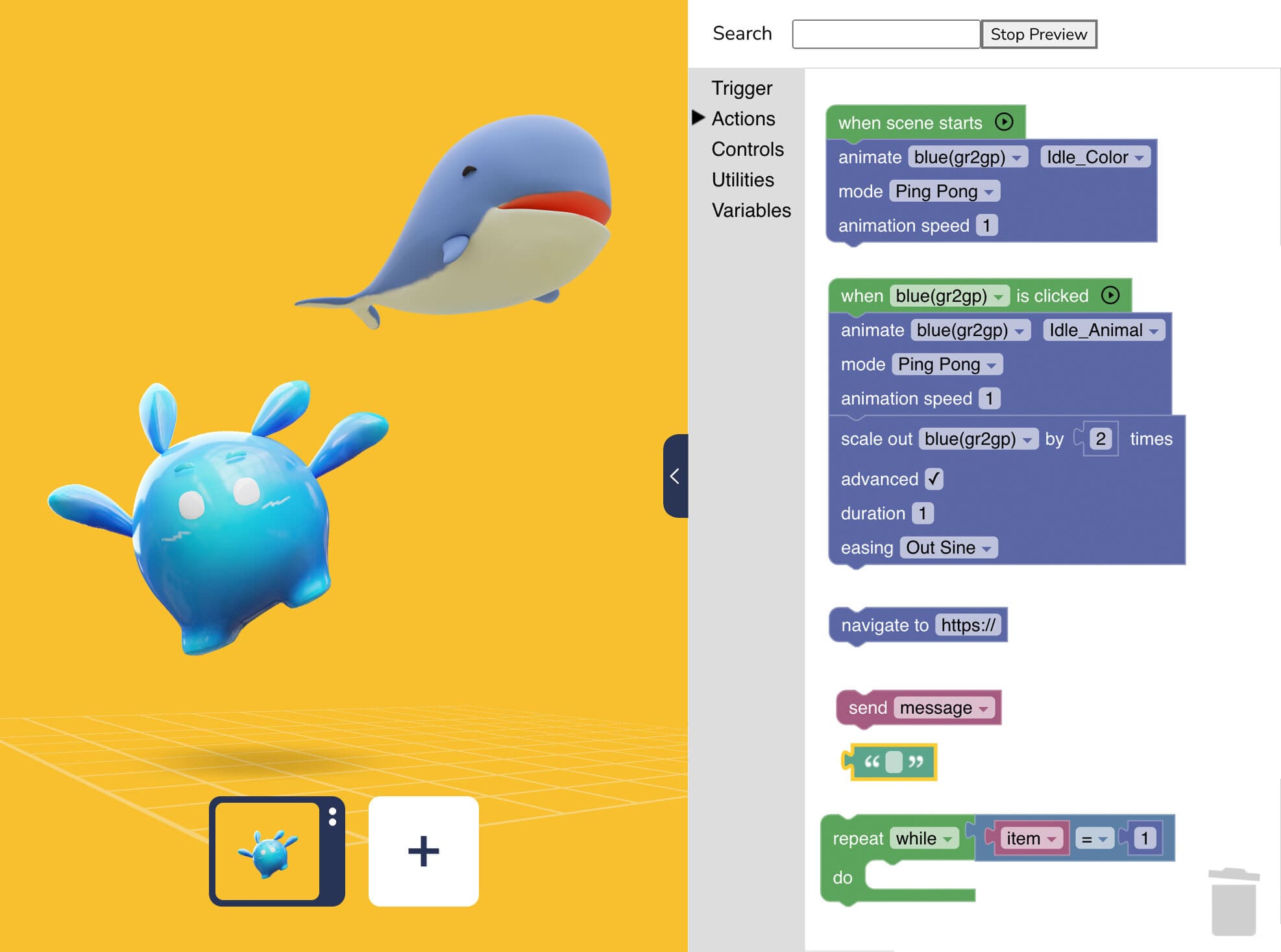 Visual coding at assemblr edu Make game-like projects with the power of visual coding. Blend logic and creativity as one—as simple as drag-and-drop.